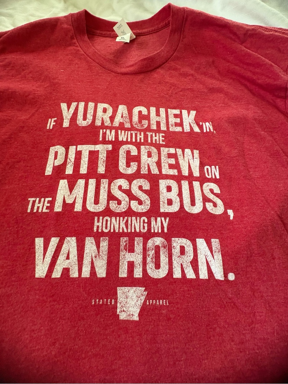 Red Graphic Arkansas Razorback Tee - Men's Crew Neck